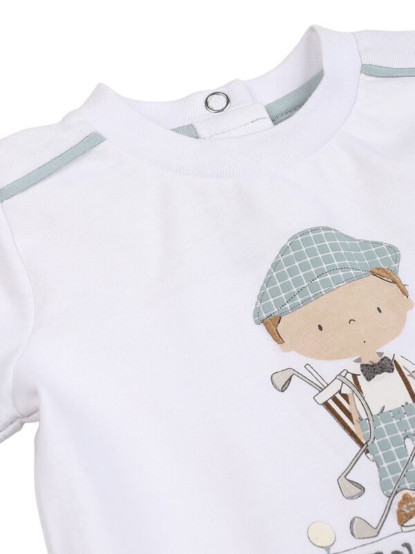 Boys White Short Sleeve Knitted T-Shirt image number 2